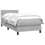 Casa si Gradina - Mobilier - Paturi si accesorii - Paturi - Pat box spring cu saltea, gri deschis, 90x210 cm, catifea - Infinity.ro