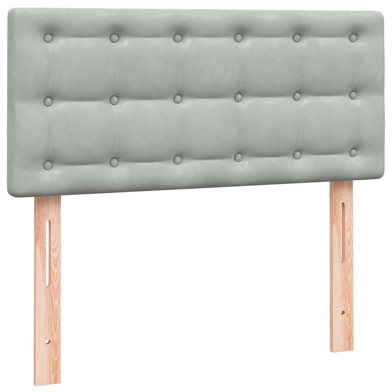 Casa si Gradina - Mobilier - Paturi si accesorii - Paturi - Pat box spring cu saltea, gri deschis, 90x210 cm, catifea - Infinity.ro