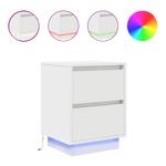 Casa si Gradina - Mobilier - Comode si corpuri - Noptiere - Noptiere cu lumini LED 2 buc Alb 38x34x50 cm - Infinity.ro