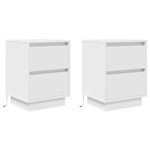 Casa si Gradina - Mobilier - Comode si corpuri - Noptiere - Noptiere cu lumini LED 2 buc Alb 38x34x50 cm - Infinity.ro