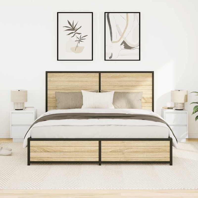 Casa si Gradina - Mobilier - Comode si corpuri - Noptiere - Noptiere cu lumini LED 2 buc Alb 38x34x50 cm - Infinity.ro
