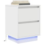 Casa si Gradina - Mobilier - Comode si corpuri - Noptiere - Noptiere cu lumini LED 2 buc Alb 38x34x50 cm - Infinity.ro