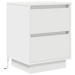 Casa si Gradina - Mobilier - Comode si corpuri - Noptiere - Noptiere cu lumini LED 2 buc Alb 38x34x50 cm - Infinity.ro