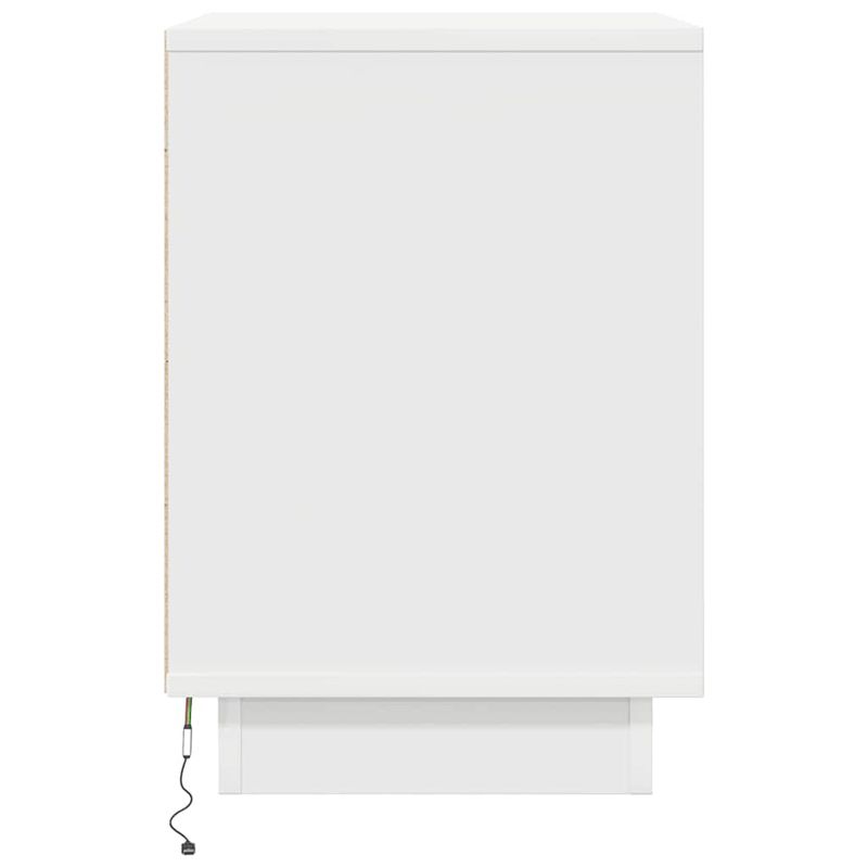 Casa si Gradina - Mobilier - Comode si corpuri - Noptiere - Noptiere cu lumini LED 2 buc Alb 38x34x50 cm - Infinity.ro