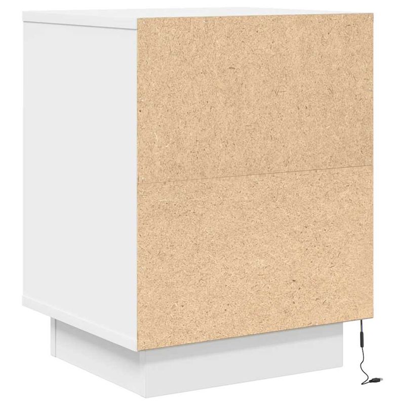 Casa si Gradina - Mobilier - Comode si corpuri - Noptiere - Noptiere cu lumini LED 2 buc Alb 38x34x50 cm - Infinity.ro