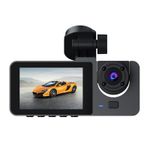 Auto si Moto - Electronice auto - Camere auto si DVR - Camera tripla auto DVR slim, ecran LCD 2 inchi, Full HD, 3 lentile, 2 fata si 1 spate, senzor G, negru - Infinity.ro