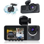 Auto si Moto - Electronice auto - Camere auto si DVR - Camera tripla auto DVR slim, ecran LCD 2 inchi, Full HD, 3 lentile, 2 fata si 1 spate, senzor G, negru - Infinity.ro