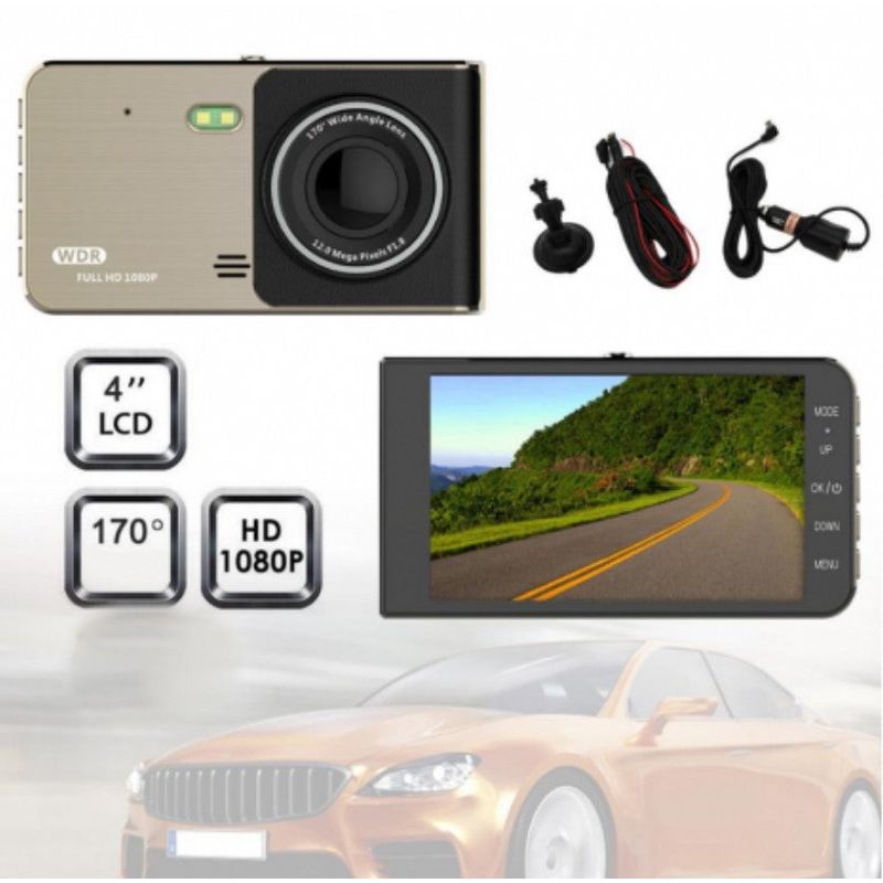 Auto si Moto - Electronice auto - Camere auto si DVR - Camera DVR auto, Ecran 4", Full HD, Senzor de Miscare, G-senzor, 15 x 10 x 5cm, Negru - Infinity.ro