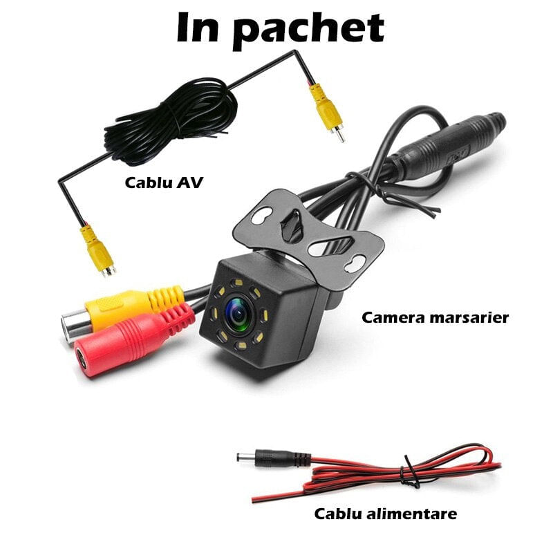Auto si Moto - Electronice auto - Camere auto si DVR - Camera auto marsarier R3, 12V, cablu 6m, unghi 170°, IP68, vedere nocturna, 8 leduri infrarosu - Infinity.ro