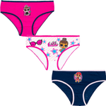Fashion, accesorii si bijuterii - Copii - Lenjerie si pijamale copii - Lenjerie intima copii - Set 3 chiloti fete, LOL Surprise, Multicolor, marime 5/6 ani - Infinity.ro