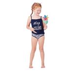 Fashion, accesorii si bijuterii - Copii - Lenjerie si pijamale copii - Lenjerie intima copii - Set 2 tricou si chiloti fete Rossoporpora CB138, Multicolor, 122-128 CM 7-8 ani - Infinity.ro