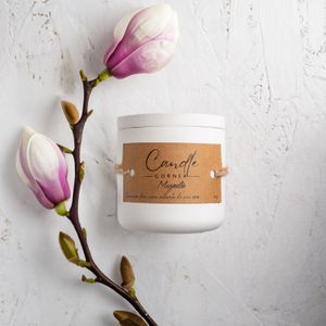 Set lumanare parfumata Magnolie, suport lumanare, accesoriu elegant pentru stins lumanarea si foarfeca