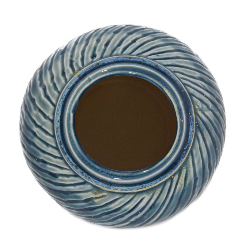 Casa si Gradina - Decoratiuni - Obiecte decorative - Vaze si boluri decorative - Vaza Shell, Ceramica, Albastru, 18cm - Infinity.ro