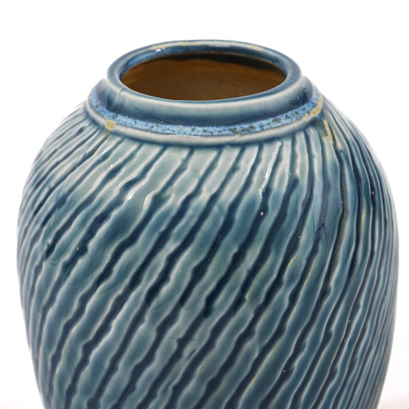 Casa si Gradina - Decoratiuni - Obiecte decorative - Vaze si boluri decorative - Vaza Shell, Ceramica, Albastru, 18cm - Infinity.ro