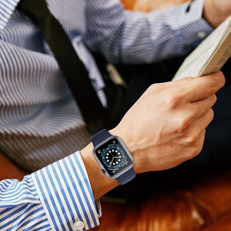 Laptop, Telefoane si Tablete - Wearables si gadgeturi - Wearables - Smartwatch-uri - Husa pentru Apple Watch 4 / 5 / 6 / SE (44mm) + Folie - Techsuit Defense360 Pro - Transparent - Infinity.ro