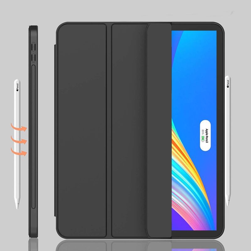 Laptop, Telefoane si Tablete - Tablete si accesorii tablete - Accesorii Tablete - Huse tablete - Husa pentru iPad Pro 12.9 (2018/2020/2021/2022) - Techsuit Flex Trifold - Negru - Infinity.ro