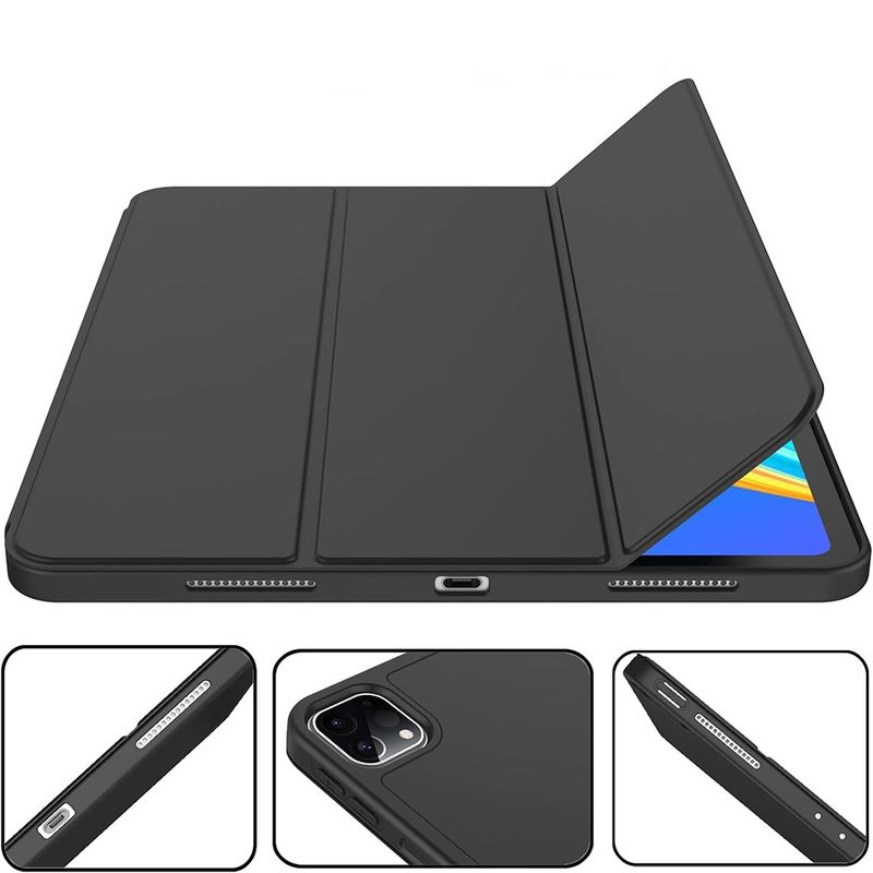 Laptop, Telefoane si Tablete - Tablete si accesorii tablete - Accesorii Tablete - Huse tablete - Husa pentru iPad Pro 12.9 (2018/2020/2021/2022) - Techsuit Flex Trifold - Negru - Infinity.ro