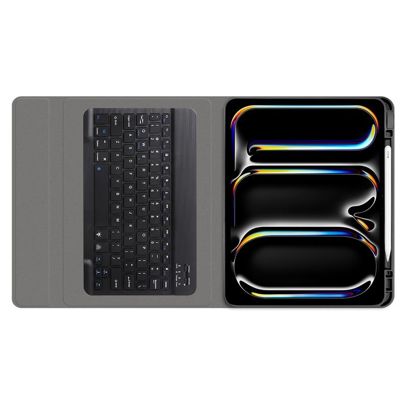 Laptop, Telefoane si Tablete - Tablete si accesorii tablete - Accesorii Tablete - Huse tablete - Husa cu Tastatura pentru iPad Pro 13 (2024) - Techsuit CozyTab Case - Negru - Infinity.ro