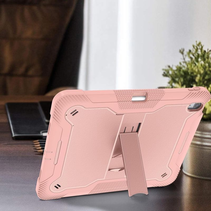 Laptop, Telefoane si Tablete - Tablete si accesorii tablete - Accesorii Tablete - Huse tablete - Husa pentru iPad Air 11A (2024) + Folie - Techsuit Rugged TabShell - Roz auriu - Infinity.ro
