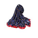 Fashion, accesorii si bijuterii - Femei - Accesorii femei - Esarfe si fulare femei - Esarfa dama, tip sal, mare, multicolora, bleumarine cu diverse forme, 90x180 cm - Infinity.ro