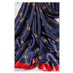 Fashion, accesorii si bijuterii - Femei - Accesorii femei - Esarfe si fulare femei - Esarfa dama, tip sal, mare, multicolora, bleumarine cu diverse forme, 90x180 cm - Infinity.ro