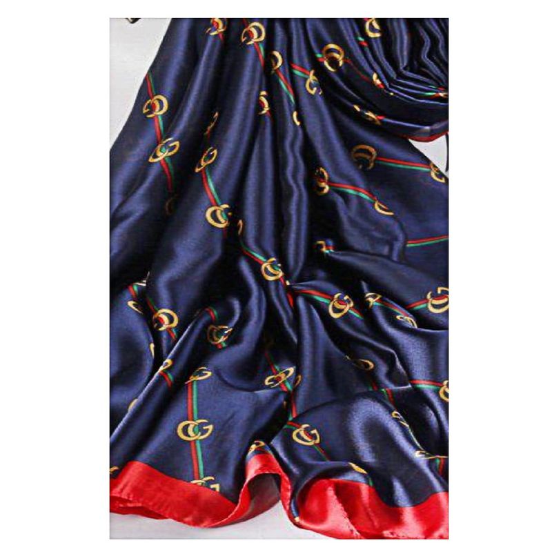 Fashion, accesorii si bijuterii - Femei - Accesorii femei - Esarfe si fulare femei - Esarfa dama, tip sal, mare, multicolora, bleumarine cu diverse forme, 90x180 cm - Infinity.ro