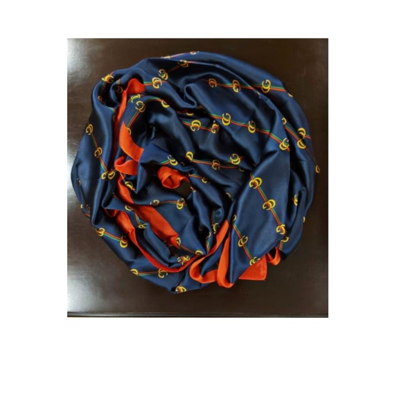 Fashion, accesorii si bijuterii - Femei - Accesorii femei - Esarfe si fulare femei - Esarfa dama, tip sal, mare, multicolora, bleumarine cu diverse forme, 90x180 cm - Infinity.ro