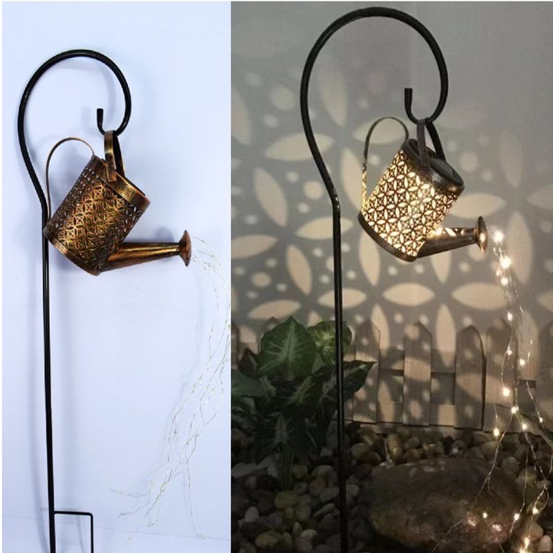 Casa si Gradina - Corpuri si surse de iluminat - Iluminat exterior - Lampi solare - Decoratiune pentru exterior, lumini cu incarcare solara, model ceainic, agatatoare rezistenta, Aramiu Vintage - Infinity.ro