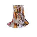 Fashion, accesorii si bijuterii - Femei - Accesorii femei - Esarfe si fulare femei - Esarfa dama, tip sal, print floral, multicolora, fond bej, 90 x 180 cm - Infinity.ro