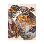 Fashion, accesorii si bijuterii - Femei - Accesorii femei - Esarfe si fulare femei - Esarfa dama, tip sal, print floral, multicolora, fond bej, 90 x 180 cm - Infinity.ro