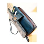 Fashion, accesorii si bijuterii - Femei - Accesorii femei - Portofele femei - Portofel dama, mare, piele ecologica premium, cu bareta, albastru canar, 195x105x35mm - Infinity.ro