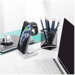 Laptop, Telefoane si Tablete - Telefoane mobile si accesorii - Accesorii Telefoane - Incarcatoare telefoane - Statie incarcare 3 in 1, pliabila si portabila, Wireless, Super Fast Charge, 10 W, pentru telefon, casti, smart watch, culoare neagra - Infinity.ro