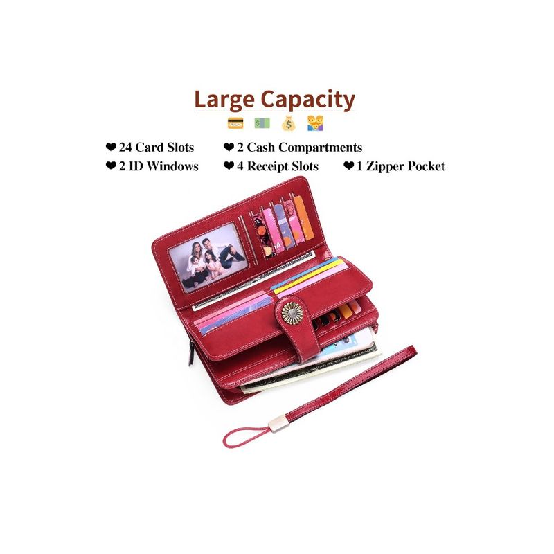 Fashion, accesorii si bijuterii - Femei - Accesorii femei - Portofele femei - Portofel dama, tip borseta, piele ecologica premium, cu bareta, rosu bordeaux, 190x100x40 mm - Infinity.ro