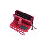 Fashion, accesorii si bijuterii - Femei - Accesorii femei - Portofele femei - Portofel dama, tip borseta, piele ecologica premium, cu bareta, rosu bordeaux, 190x100x40 mm - Infinity.ro