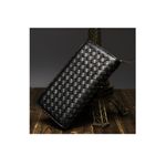 Fashion, accesorii si bijuterii - Femei - Accesorii femei - Portofele femei - Portofel dama, mediu, piele ecologica impletita, premium, cu fermoar, negru - Infinity.ro
