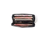Fashion, accesorii si bijuterii - Femei - Accesorii femei - Portofele femei - Portofel dama, mediu, piele ecologica impletita, premium, cu fermoar, negru - Infinity.ro