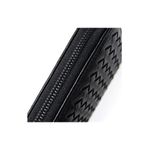 Fashion, accesorii si bijuterii - Femei - Accesorii femei - Portofele femei - Portofel dama, mediu, piele ecologica impletita, premium, cu fermoar, negru - Infinity.ro
