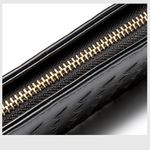 Fashion, accesorii si bijuterii - Femei - Accesorii femei - Portofele femei - Portofel dama, mediu, piele ecologica impletita, premium, cu fermoar, negru - Infinity.ro