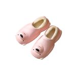 Fashion, accesorii si bijuterii - Femei - Incaltaminte femei - Slapi si papuci femei - Papuci imblaniti impermeabili si caldurosi Bear, pentru femei, forma ursulet, marime 37 EU, Roz - Infinity.ro