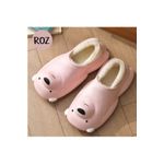 Fashion, accesorii si bijuterii - Femei - Incaltaminte femei - Slapi si papuci femei - Papuci imblaniti impermeabili si caldurosi Bear, pentru femei, forma ursulet, marime 37 EU, Roz - Infinity.ro