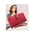 Fashion, accesorii si bijuterii - Femei - Accesorii femei - Portofele femei - Portofel dama, mare, piele ecologica premium, cu bareta, rosu, 195x105x35mm - Infinity.ro