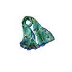 Fashion, accesorii si bijuterii - Femei - Accesorii femei - Esarfe si fulare femei - Esarfa dama, mare, verde, poliester, imprimeu paun, 1800 x 900mm - Infinity.ro