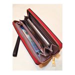 Fashion, accesorii si bijuterii - Femei - Accesorii femei - Portofele femei - Portofel dama, elegant, piele lacuita, cu bareta, rosu aprins, 195x25x100 mm - Infinity.ro