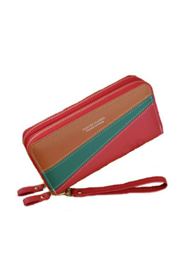 Portofel dama, mare, Fashion Classic, cu bareta, piele ecologica premium, rosu