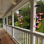 Casa si Gradina - Corpuri si surse de iluminat - Iluminat exterior - Lampi solare - Decoratiune pentru exterior, lumini cu incarcare solara, model fluturi, agatatoare rezistenta, Multicolor - Infinity.ro