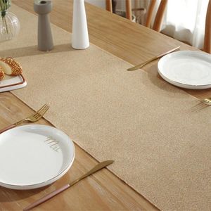 Napron elegant pentru masa, cu ciucuri, din bumbac si poliester, 32X180 cm, tesatura de calitate superioara, design clasic, Crem