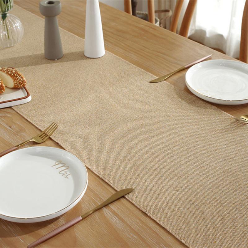 Casa si Gradina - Textile si covoare - Textile bucatarie - Servete si naproane - Napron elegant pentru masa, cu ciucuri, din bumbac si poliester, 32X180 cm, tesatura de calitate superioara, design clasic, Crem - Infinity.ro