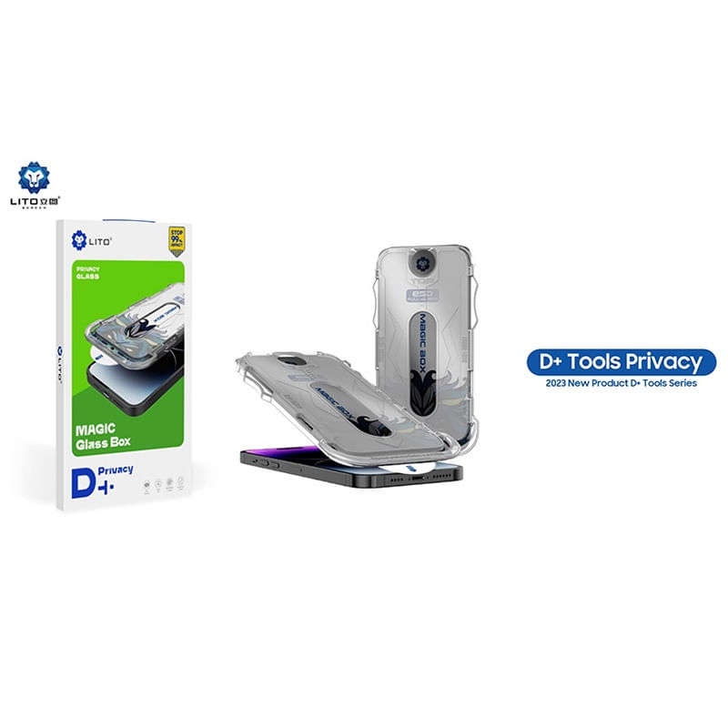 Laptop, Telefoane si Tablete - Telefoane mobile si accesorii - Accesorii Telefoane - Folii protectie telefoane - Folie pentru iPhone 16 Pro - Lito Magic Glass Box D+ Tools - Privacy - Infinity.ro