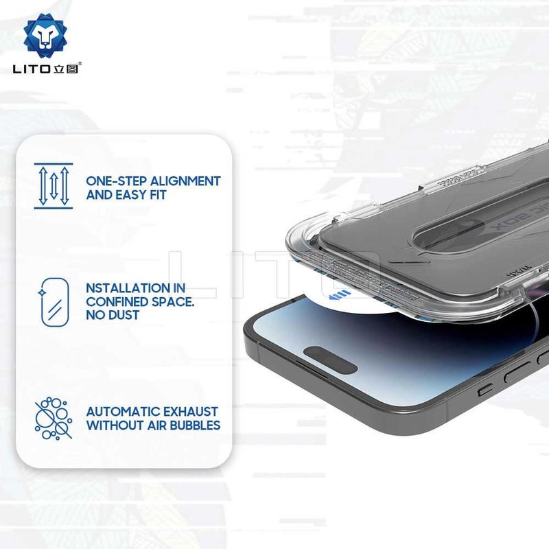 Laptop, Telefoane si Tablete - Telefoane mobile si accesorii - Accesorii Telefoane - Folii protectie telefoane - Folie pentru iPhone 16 Pro - Lito Magic Glass Box D+ Tools - Privacy - Infinity.ro