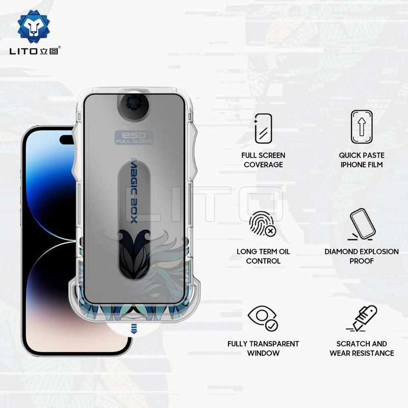 Laptop, Telefoane si Tablete - Telefoane mobile si accesorii - Accesorii Telefoane - Folii protectie telefoane - Folie pentru iPhone 16 Pro - Lito Magic Glass Box D+ Tools - Privacy - Infinity.ro